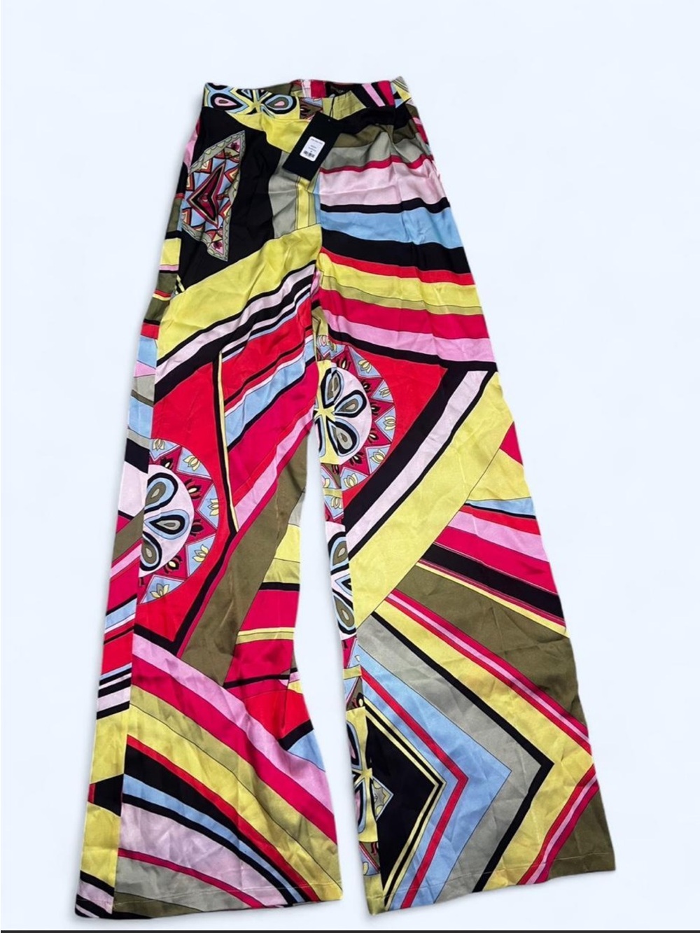 Vibrant Multicolor Wide-Leg Printed Pants